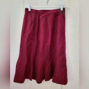 Vintage Chic Red A-Line Skirt with Full Flare Sz 10
